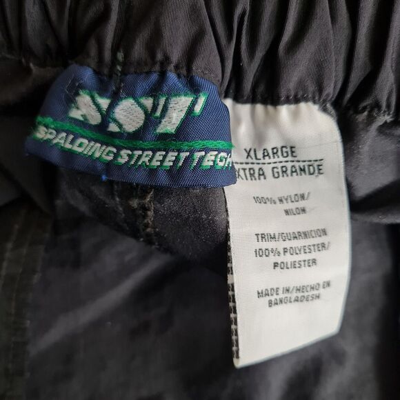 Vintage Spalding Nylon Pants Mens XL Black Cargo Relaxed Basketball Streetwear - Picture 16 of 16